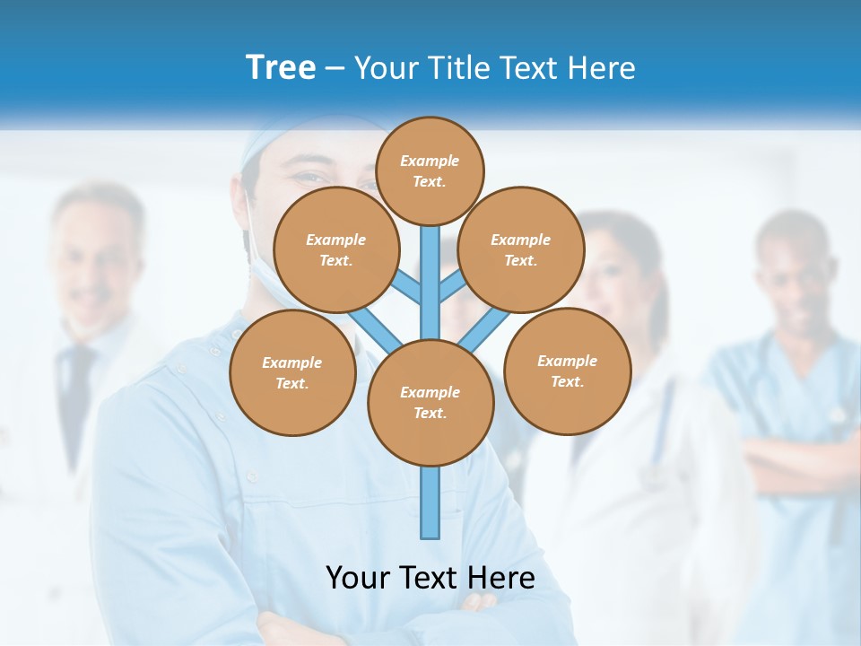 A Man In Scrubs Standing In Front Of A Group Of Doctors PowerPoint Template