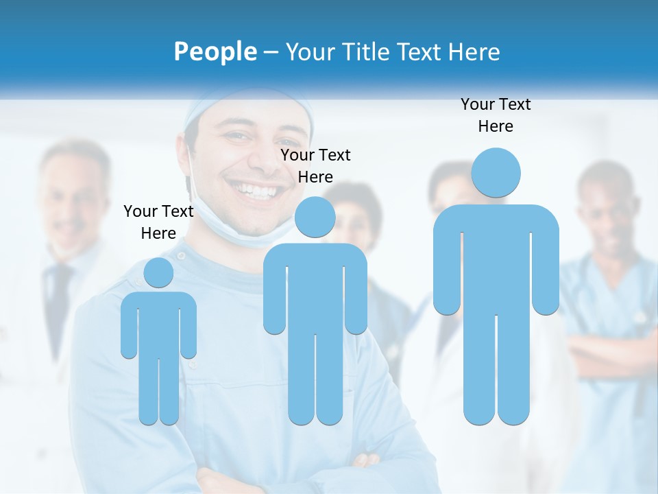 A Man In Scrubs Standing In Front Of A Group Of Doctors PowerPoint Template