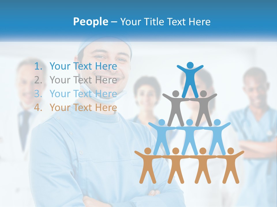 A Man In Scrubs Standing In Front Of A Group Of Doctors PowerPoint Template