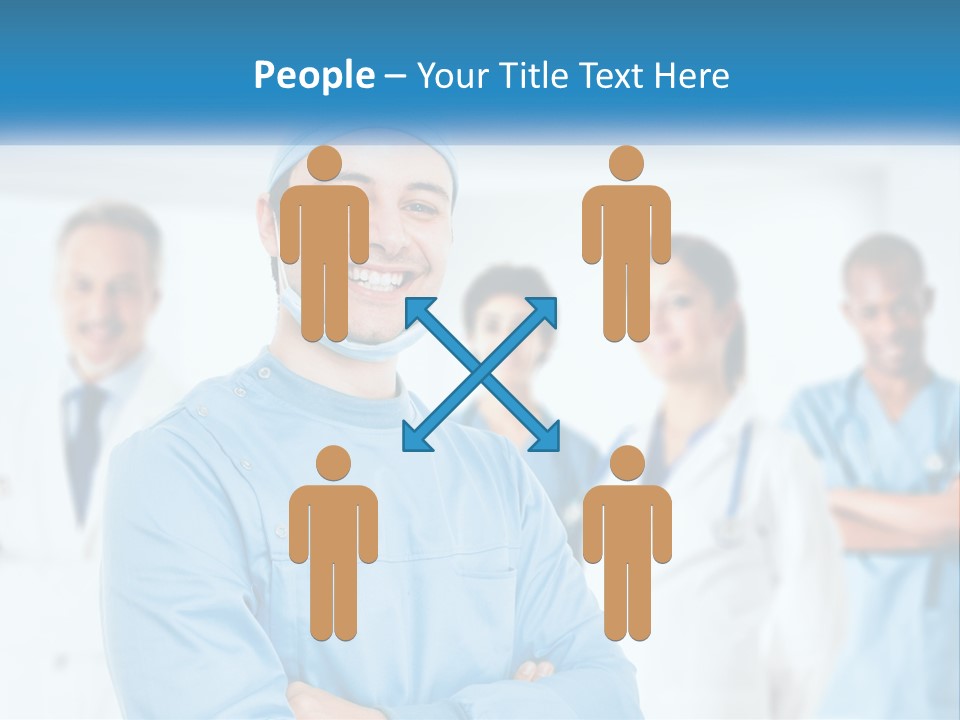 A Man In Scrubs Standing In Front Of A Group Of Doctors PowerPoint Template