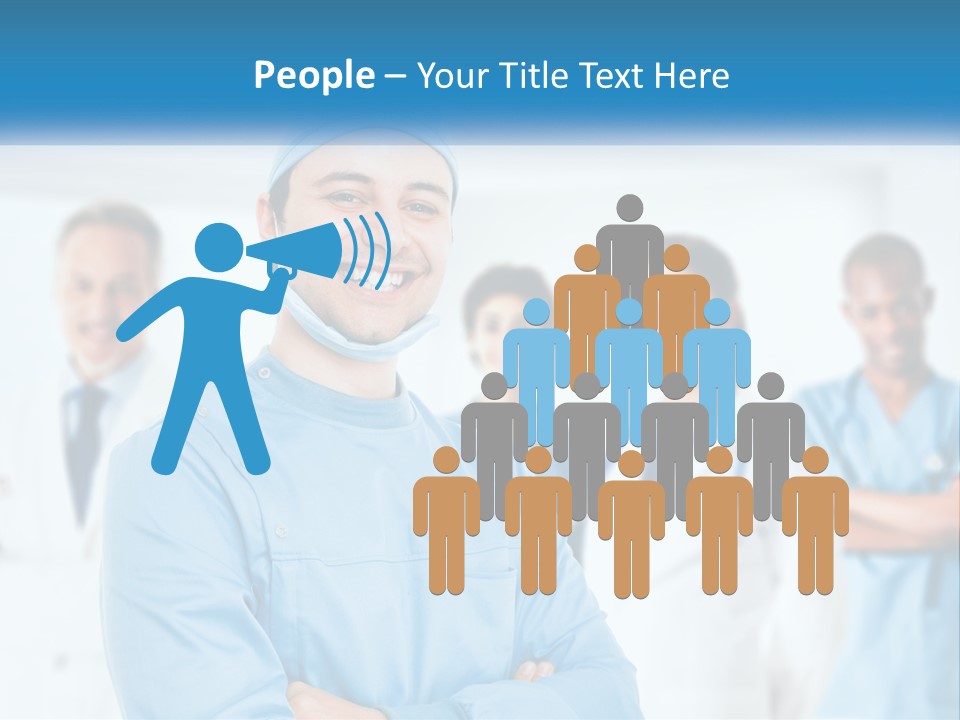 A Man In Scrubs Standing In Front Of A Group Of Doctors PowerPoint Template