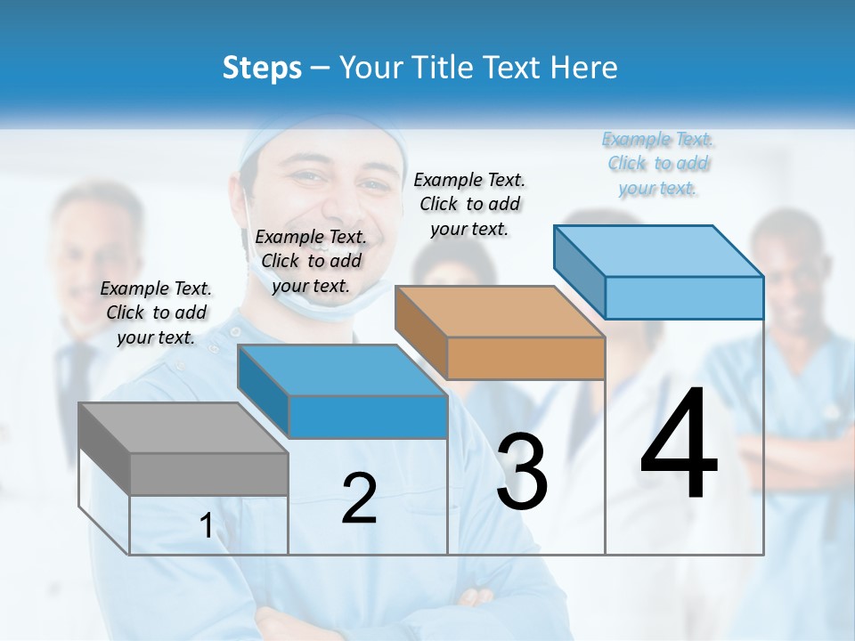 A Man In Scrubs Standing In Front Of A Group Of Doctors PowerPoint Template