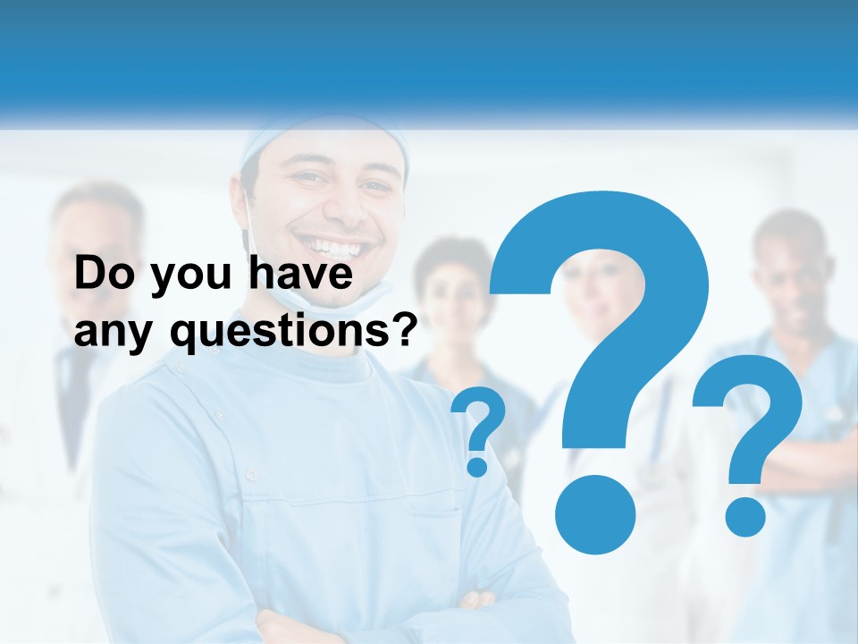 A Man In Scrubs Standing In Front Of A Group Of Doctors PowerPoint Template