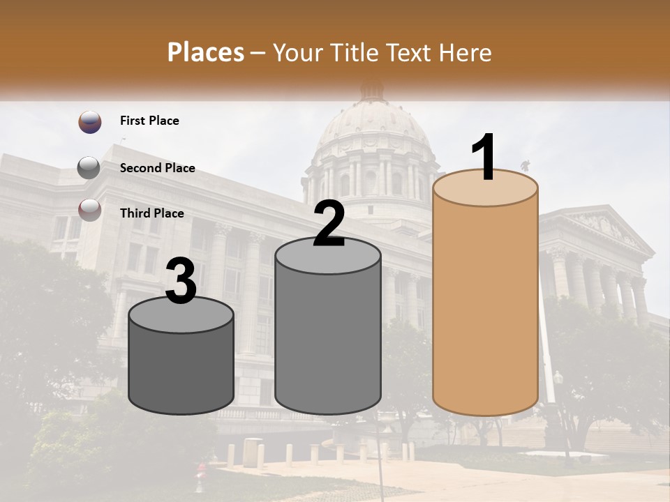 A Large Building With A Flag Flying In Front Of It PowerPoint Template