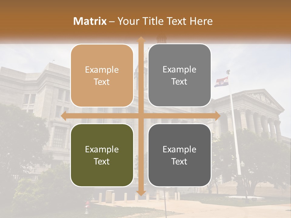 A Large Building With A Flag Flying In Front Of It PowerPoint Template