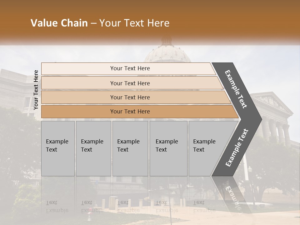 A Large Building With A Flag Flying In Front Of It PowerPoint Template