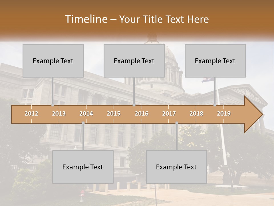 A Large Building With A Flag Flying In Front Of It PowerPoint Template