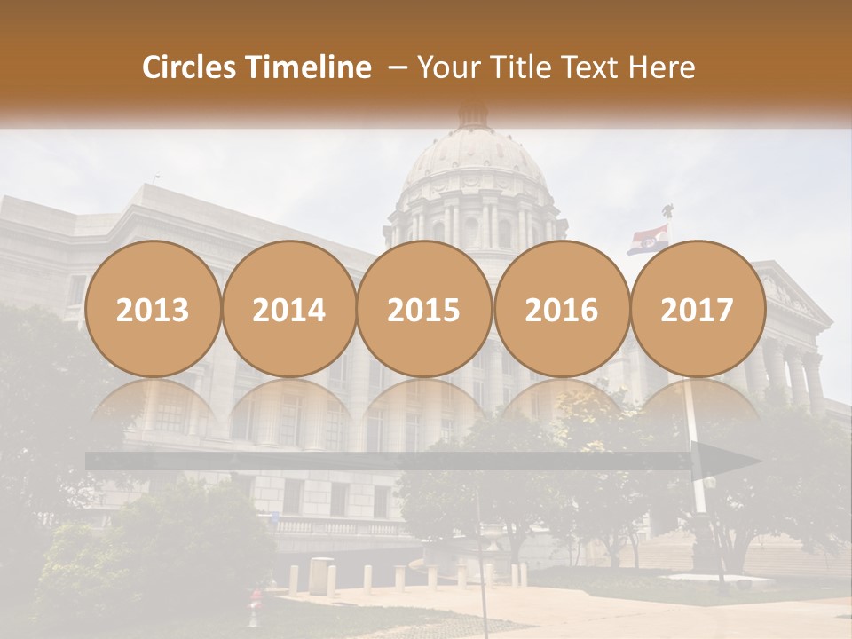 A Large Building With A Flag Flying In Front Of It PowerPoint Template