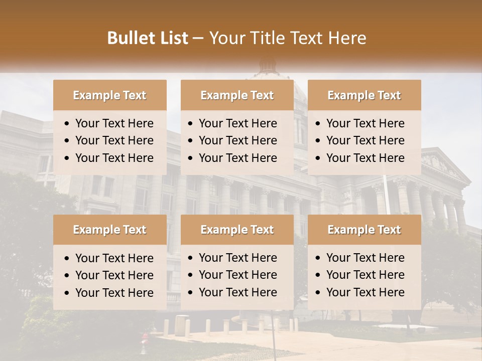 A Large Building With A Flag Flying In Front Of It PowerPoint Template