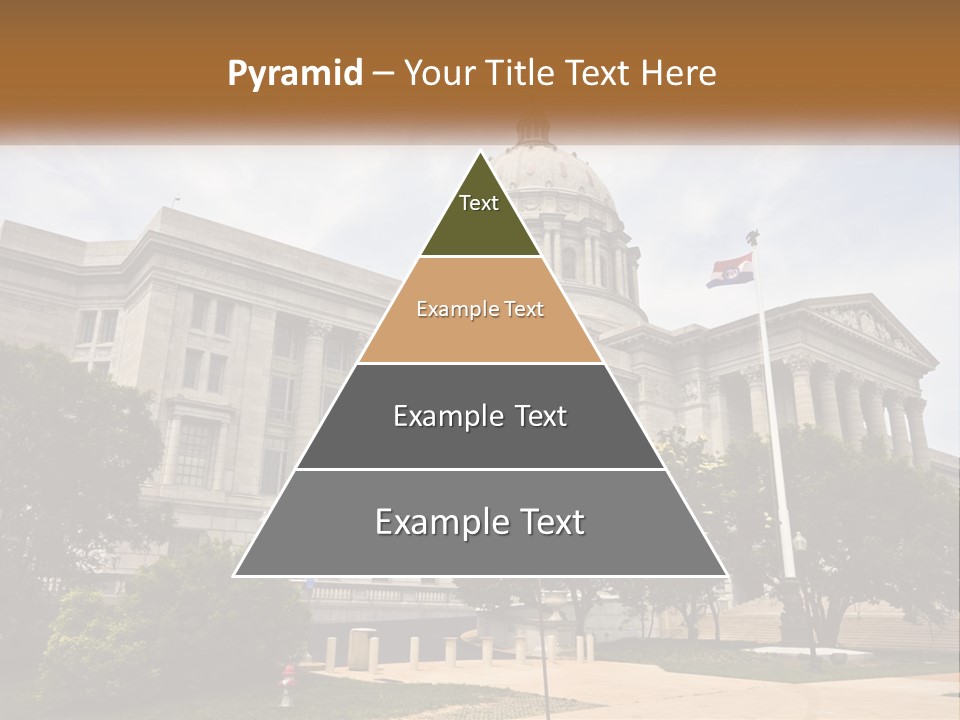 A Large Building With A Flag Flying In Front Of It PowerPoint Template