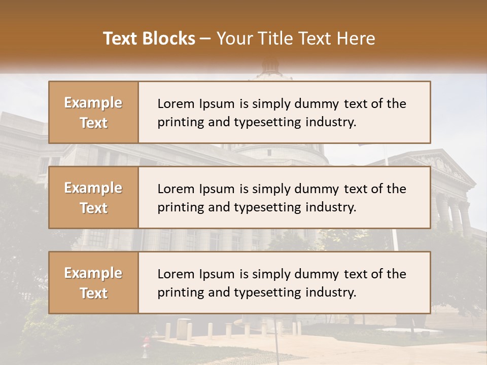 A Large Building With A Flag Flying In Front Of It PowerPoint Template