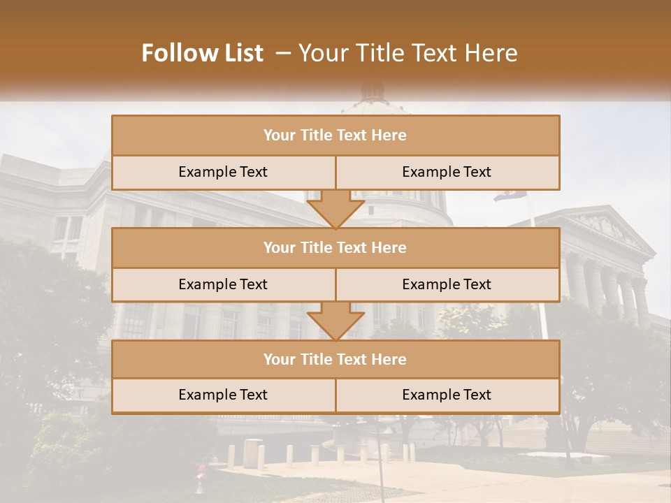 A Large Building With A Flag Flying In Front Of It PowerPoint Template
