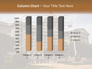 A Large Building With A Flag Flying In Front Of It PowerPoint Template