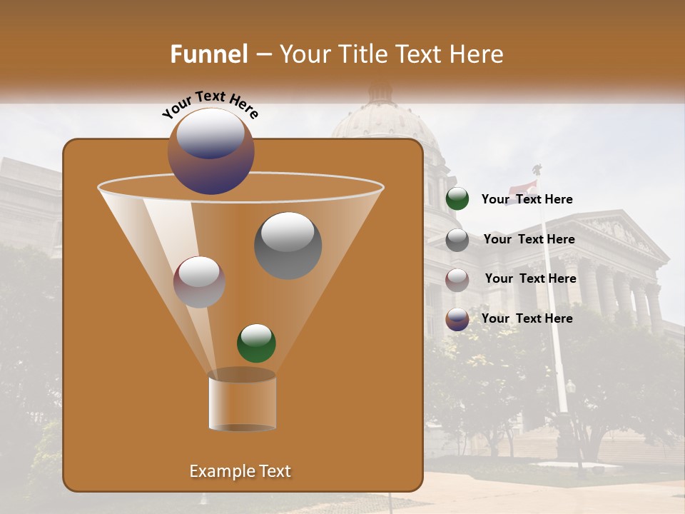 A Large Building With A Flag Flying In Front Of It PowerPoint Template