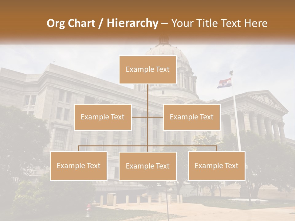 A Large Building With A Flag Flying In Front Of It PowerPoint Template