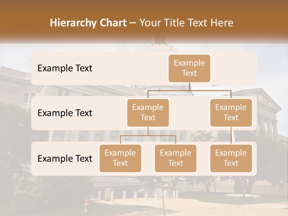 A Large Building With A Flag Flying In Front Of It PowerPoint Template