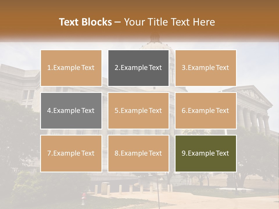 A Large Building With A Flag Flying In Front Of It PowerPoint Template