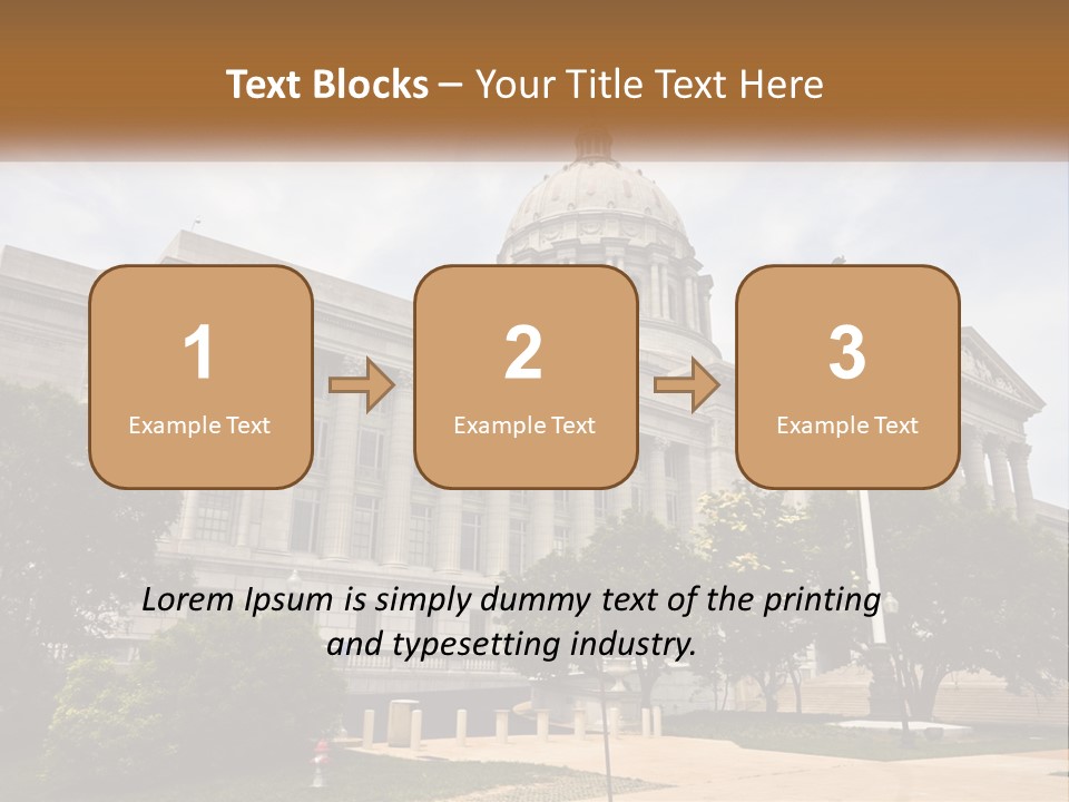 A Large Building With A Flag Flying In Front Of It PowerPoint Template