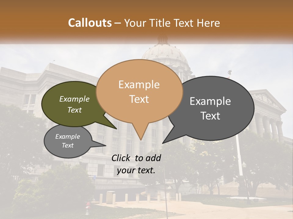 A Large Building With A Flag Flying In Front Of It PowerPoint Template