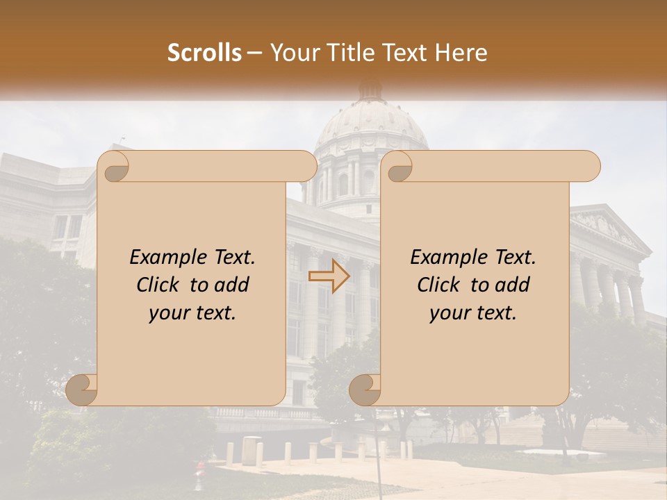 A Large Building With A Flag Flying In Front Of It PowerPoint Template