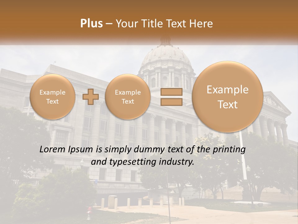 A Large Building With A Flag Flying In Front Of It PowerPoint Template