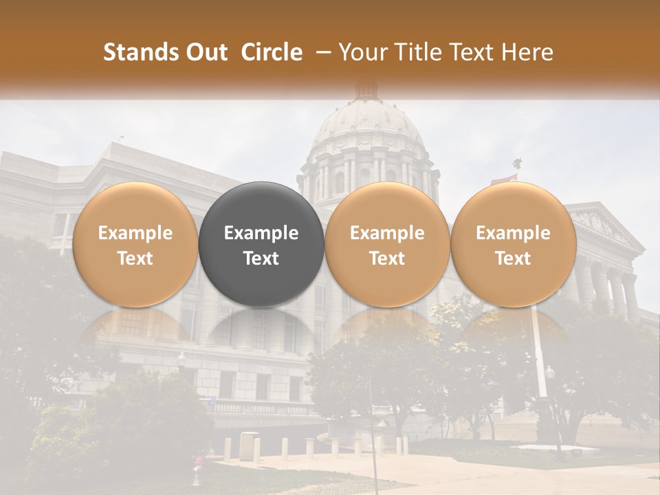 A Large Building With A Flag Flying In Front Of It PowerPoint Template