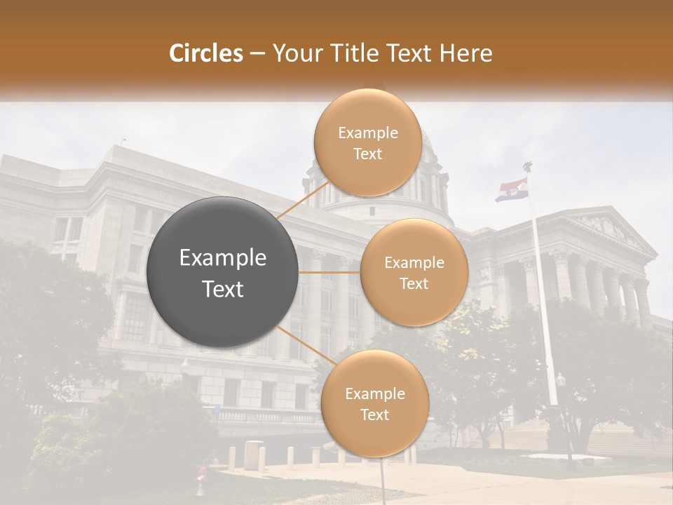 A Large Building With A Flag Flying In Front Of It PowerPoint Template