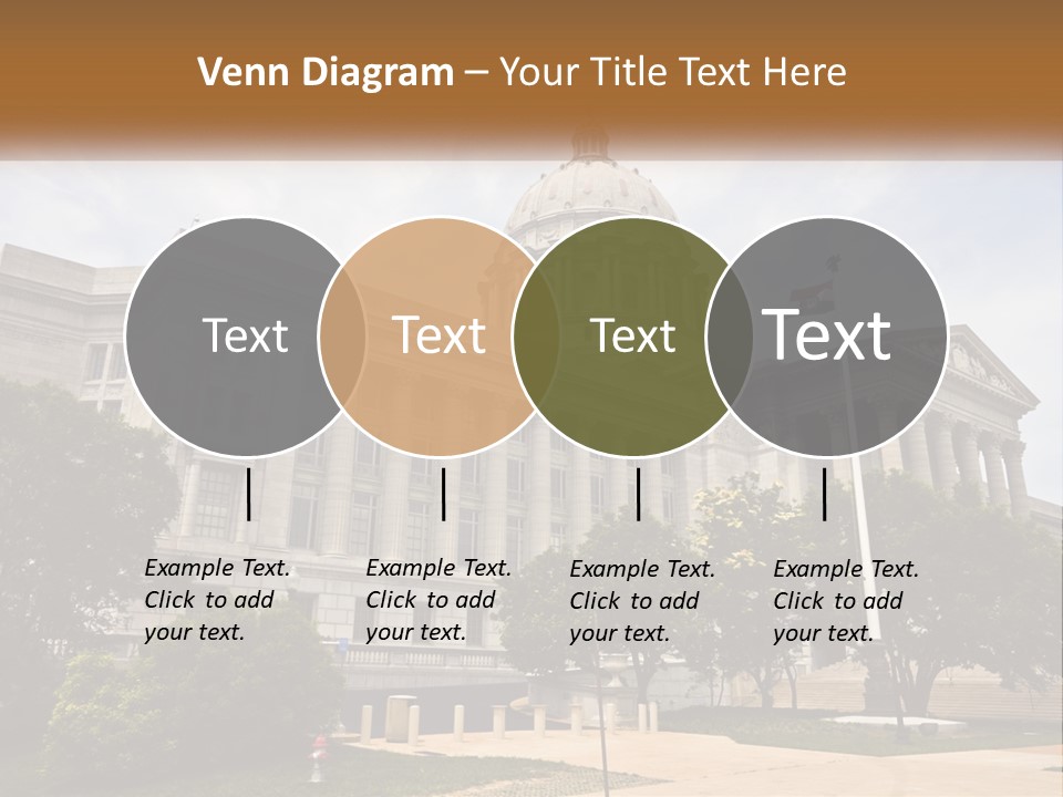 A Large Building With A Flag Flying In Front Of It PowerPoint Template