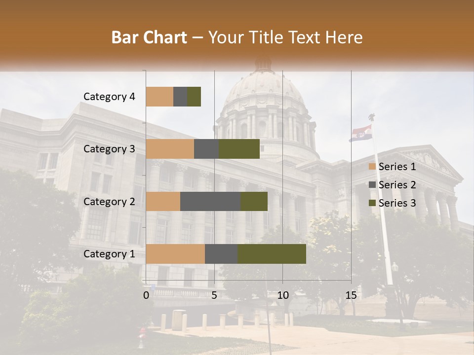 A Large Building With A Flag Flying In Front Of It PowerPoint Template