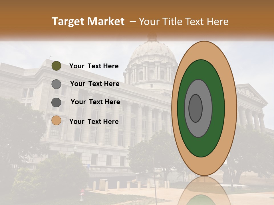 A Large Building With A Flag Flying In Front Of It PowerPoint Template