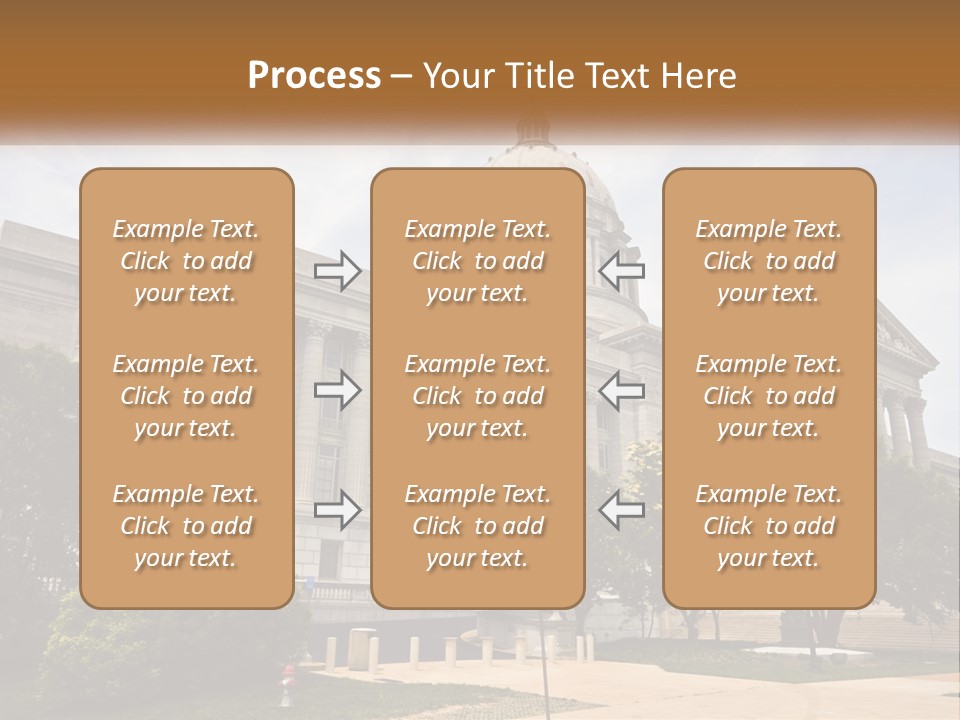 A Large Building With A Flag Flying In Front Of It PowerPoint Template