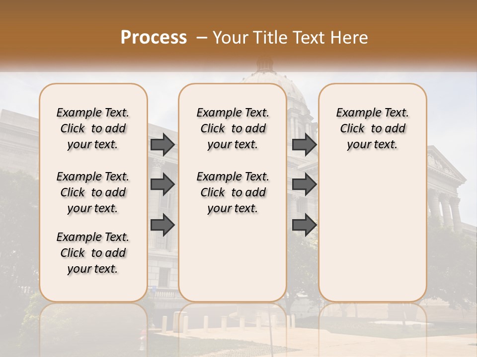 A Large Building With A Flag Flying In Front Of It PowerPoint Template