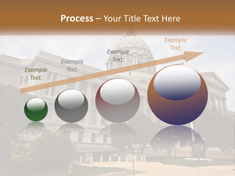 A Large Building With A Flag Flying In Front Of It PowerPoint Template