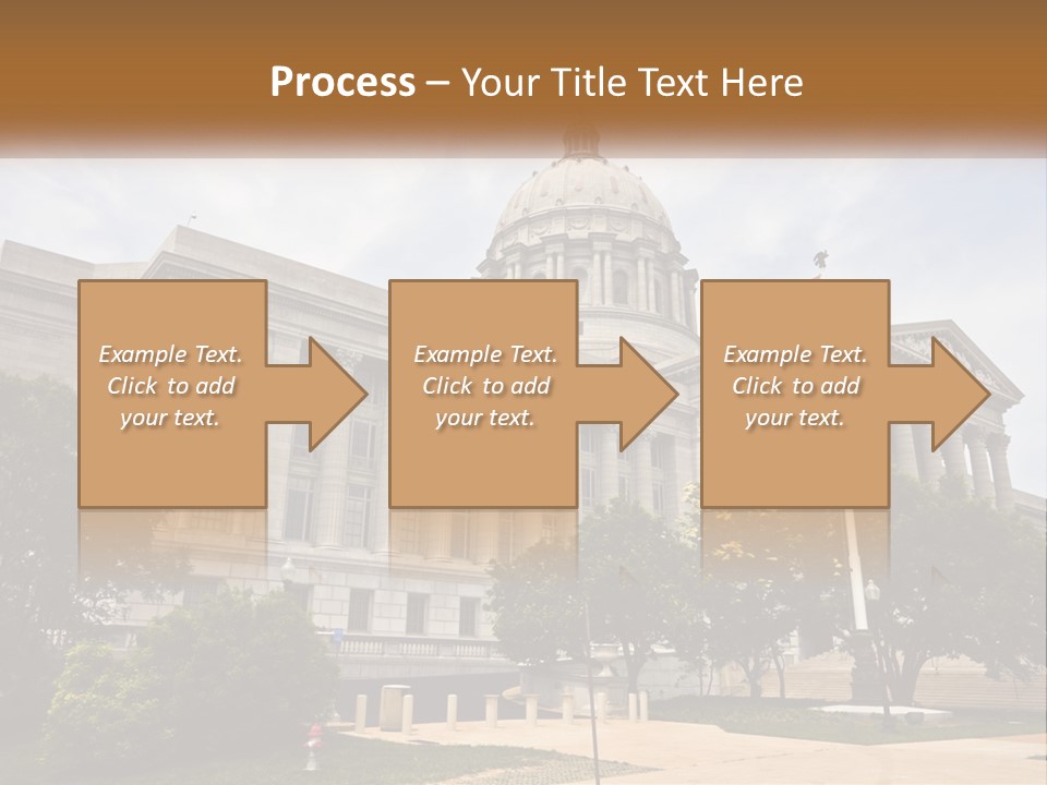 A Large Building With A Flag Flying In Front Of It PowerPoint Template