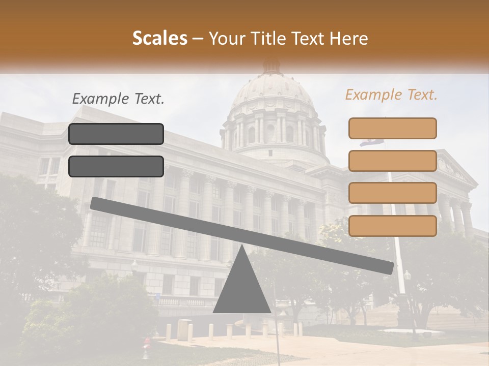 A Large Building With A Flag Flying In Front Of It PowerPoint Template