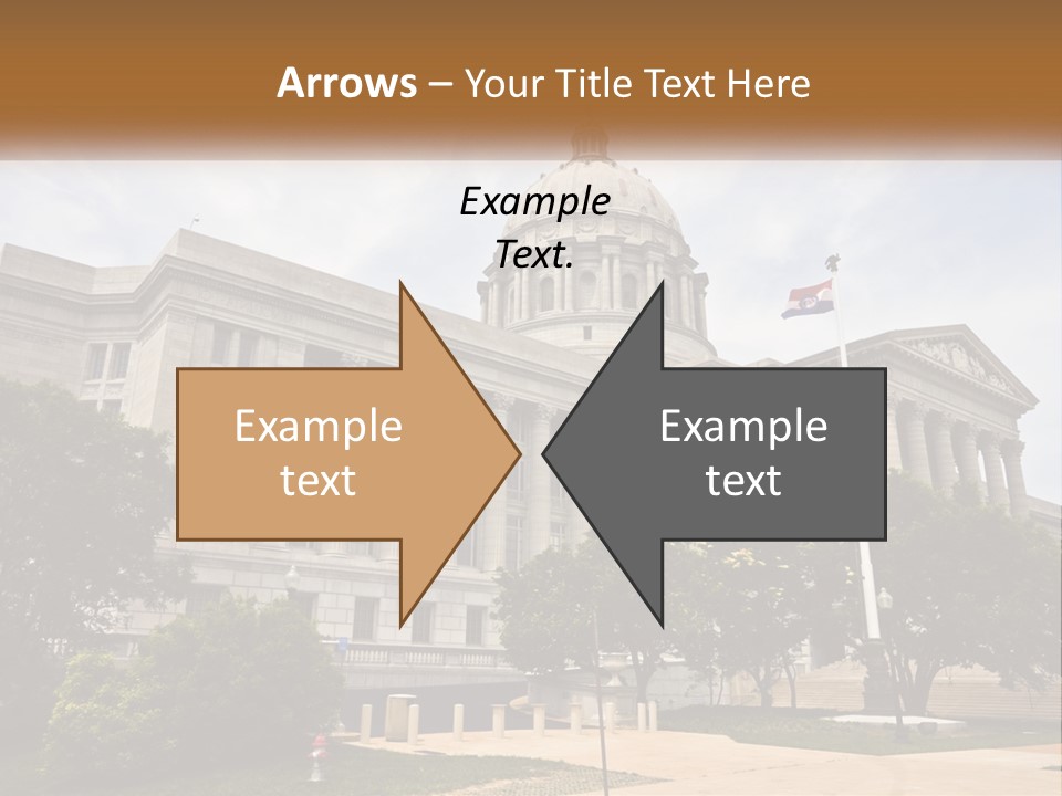 A Large Building With A Flag Flying In Front Of It PowerPoint Template