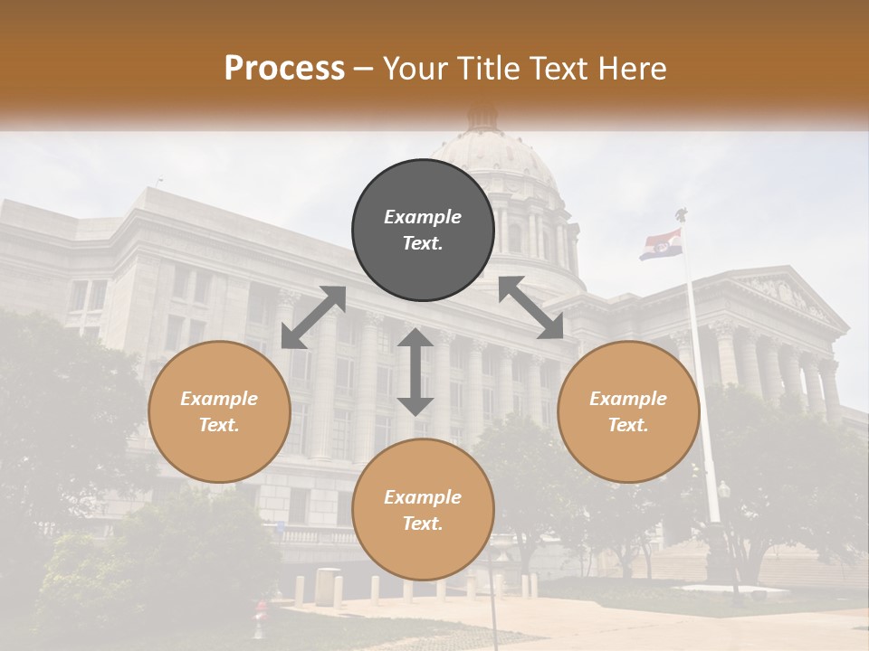 A Large Building With A Flag Flying In Front Of It PowerPoint Template