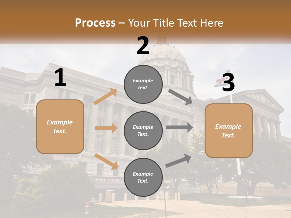 A Large Building With A Flag Flying In Front Of It PowerPoint Template