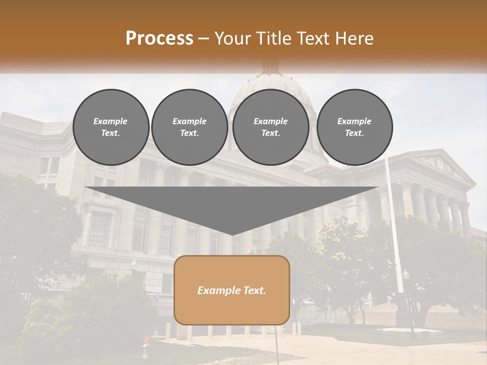 A Large Building With A Flag Flying In Front Of It PowerPoint Template