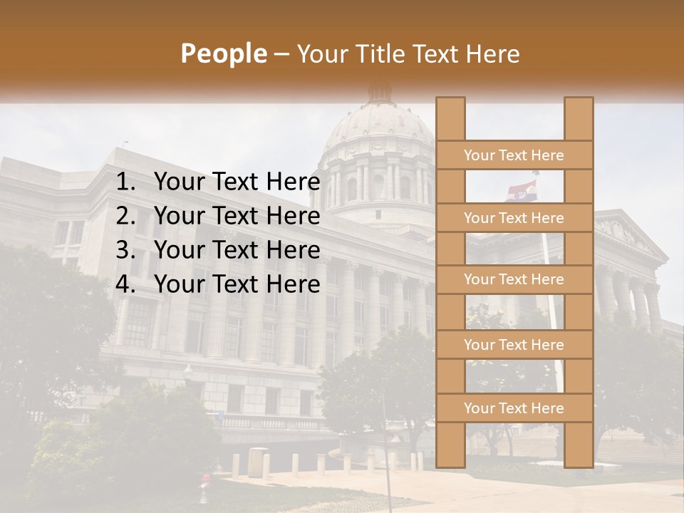 A Large Building With A Flag Flying In Front Of It PowerPoint Template