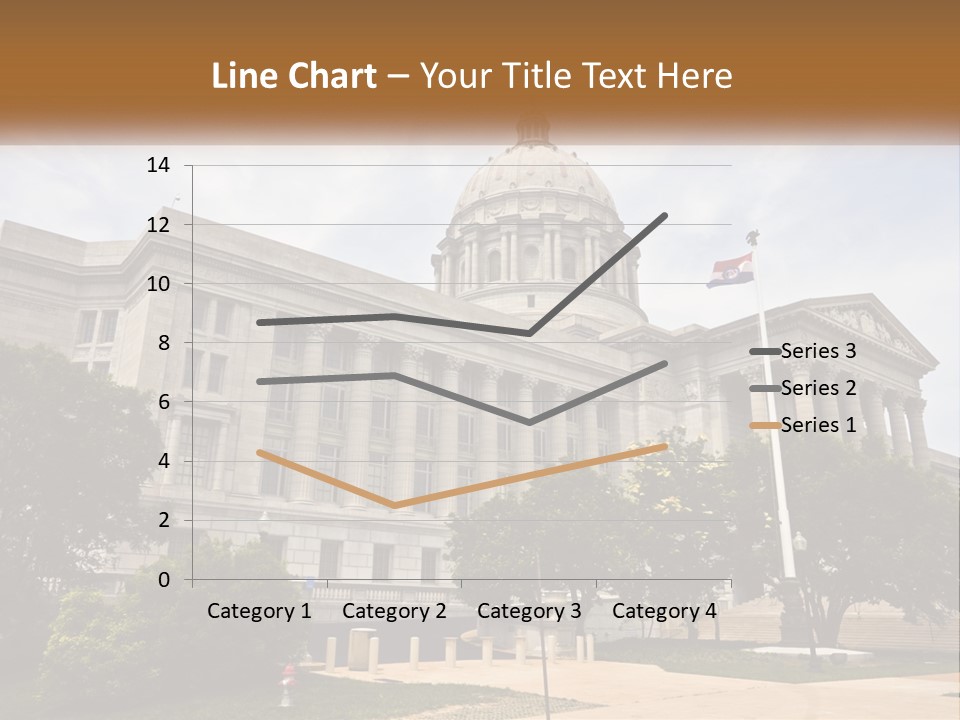 A Large Building With A Flag Flying In Front Of It PowerPoint Template