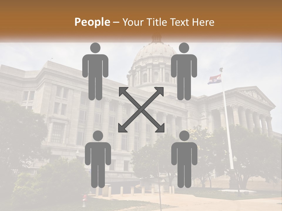 A Large Building With A Flag Flying In Front Of It PowerPoint Template