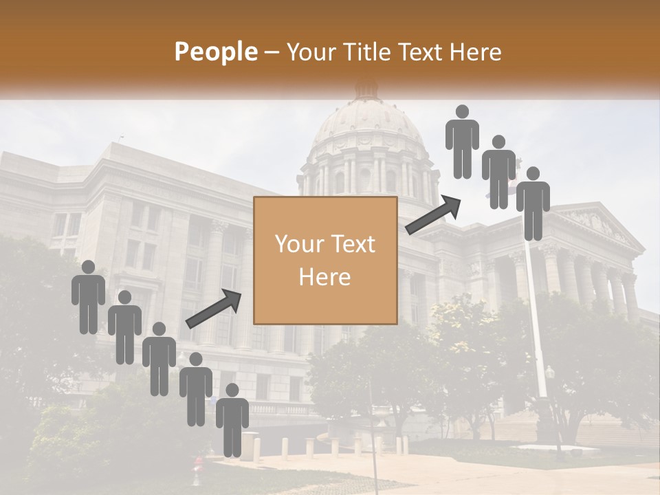 A Large Building With A Flag Flying In Front Of It PowerPoint Template