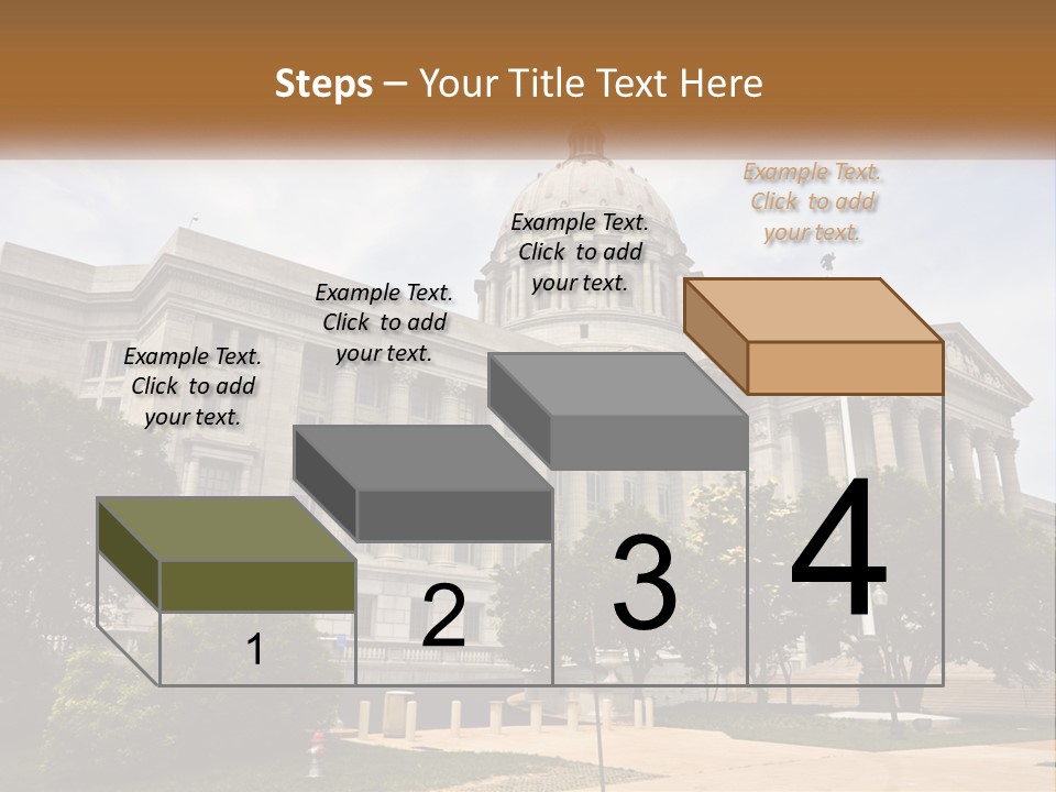 A Large Building With A Flag Flying In Front Of It PowerPoint Template