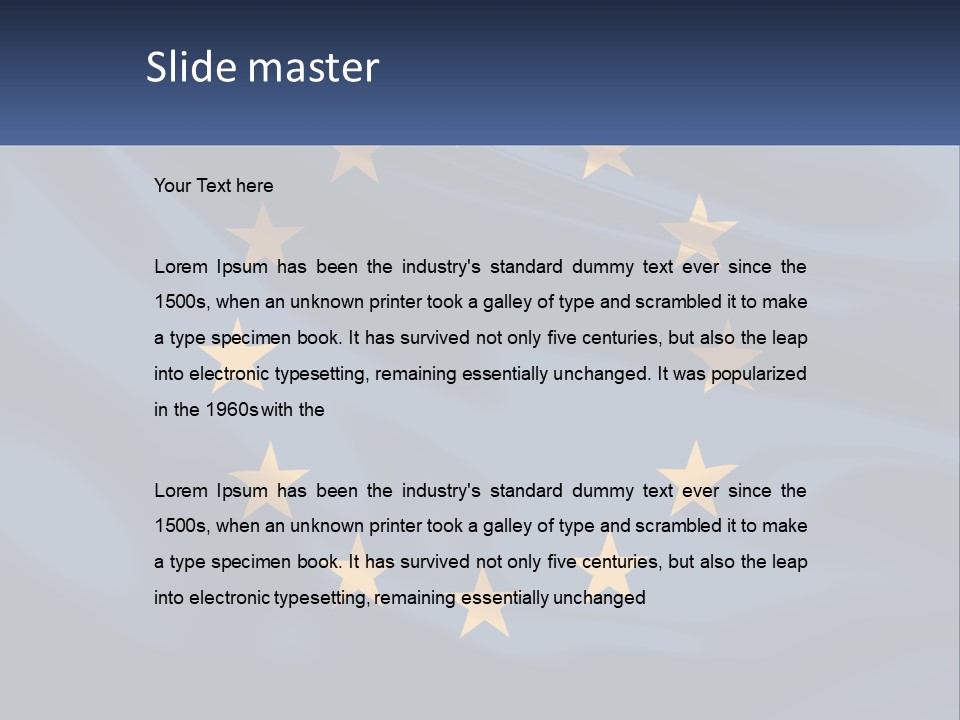 A Blue And Yellow Flag With Stars On It PowerPoint Template