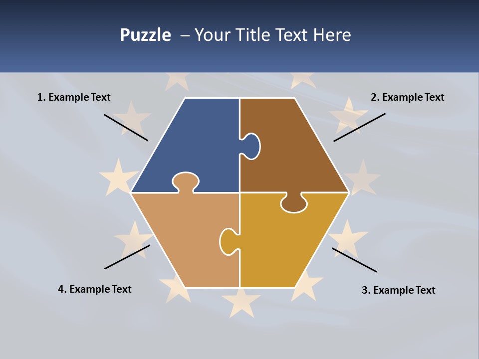 A Blue And Yellow Flag With Stars On It PowerPoint Template