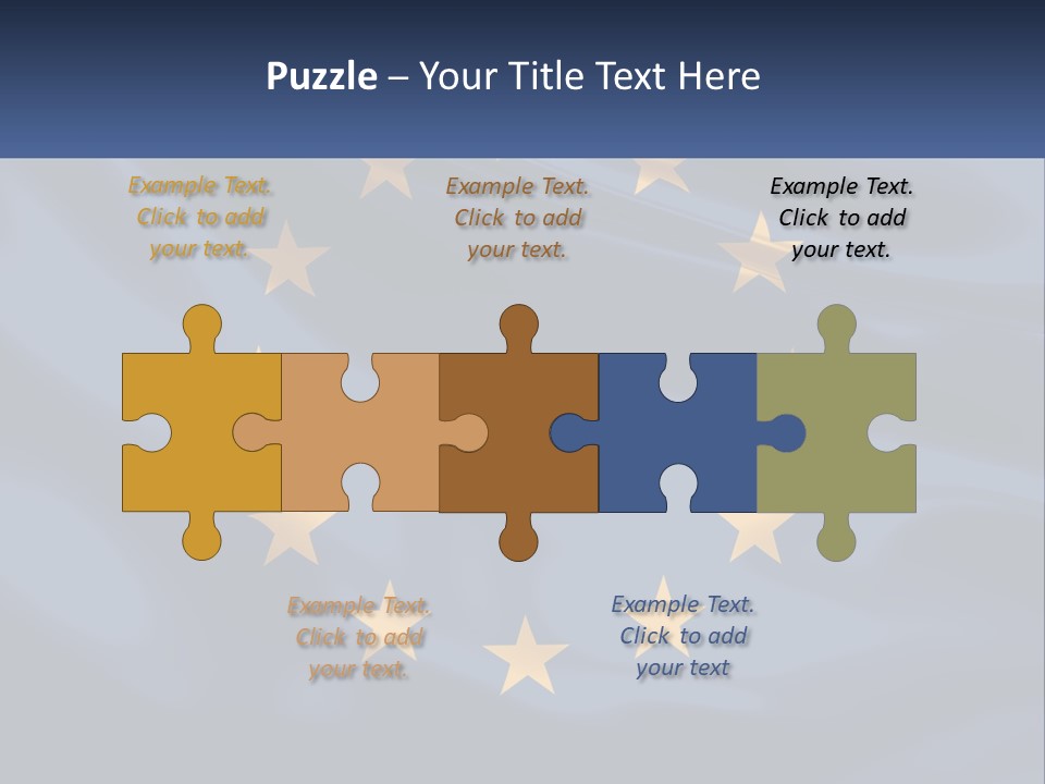 A Blue And Yellow Flag With Stars On It PowerPoint Template