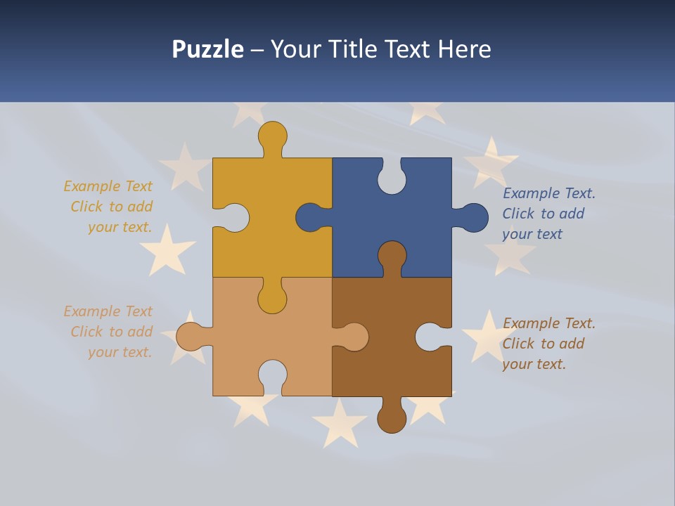 A Blue And Yellow Flag With Stars On It PowerPoint Template