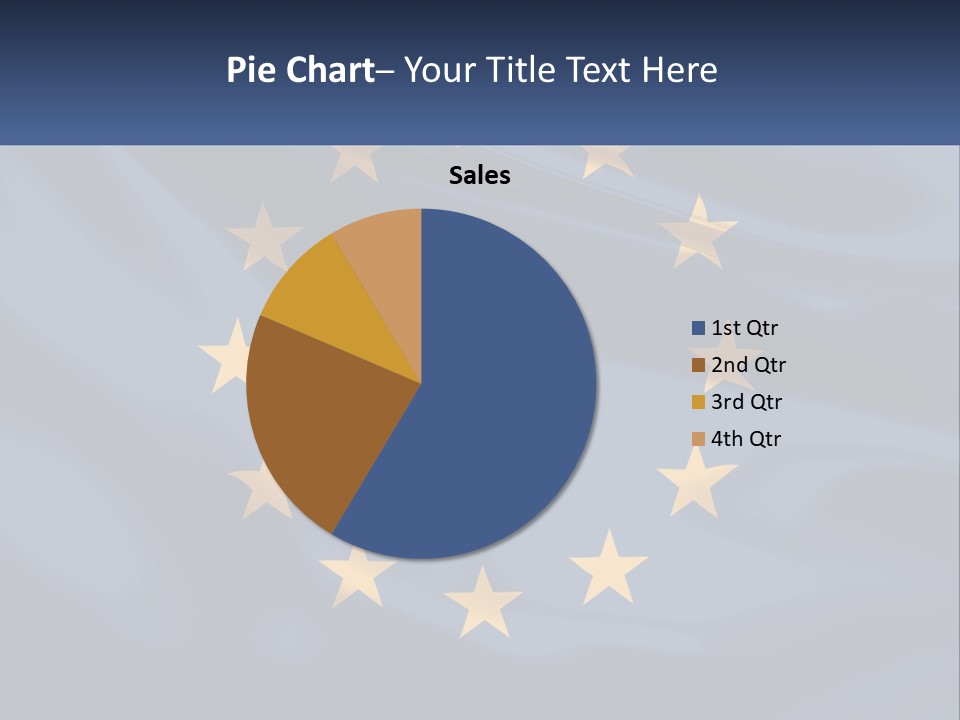 A Blue And Yellow Flag With Stars On It PowerPoint Template