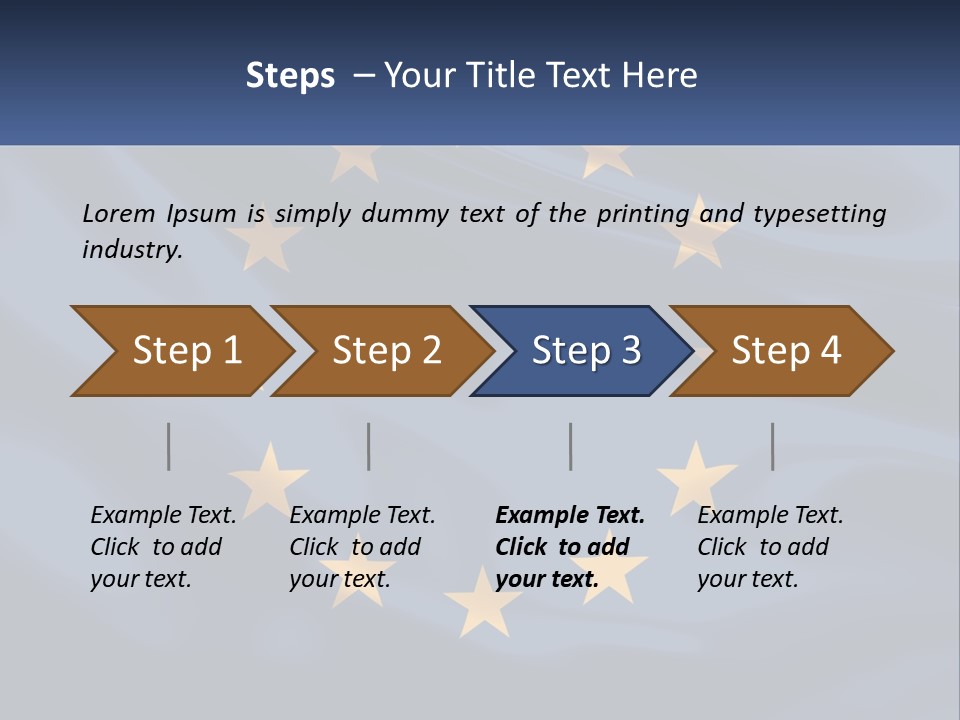 A Blue And Yellow Flag With Stars On It PowerPoint Template